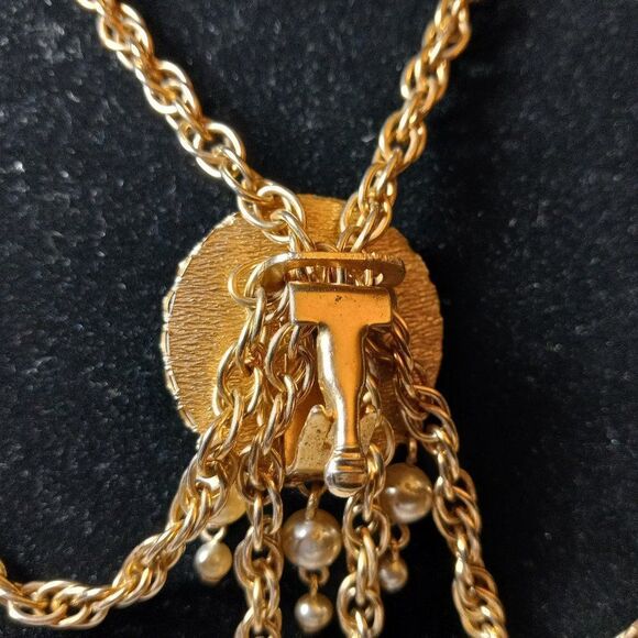 Vintage Fleur de lis Lariat necklace - Picture 5 of 7